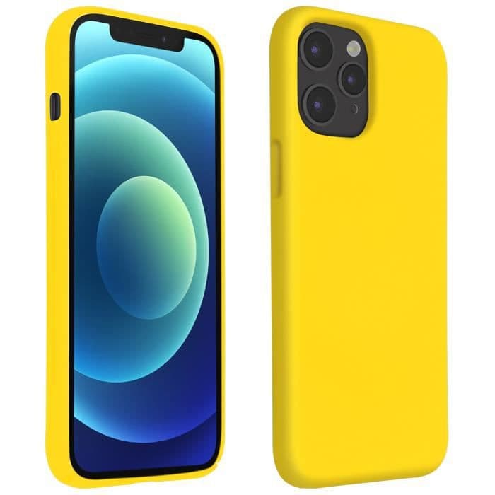 Apple iPhone 12 Pro Max Fodral Semirigid Soft Touch Finish QI-kompatibel Gul Gul