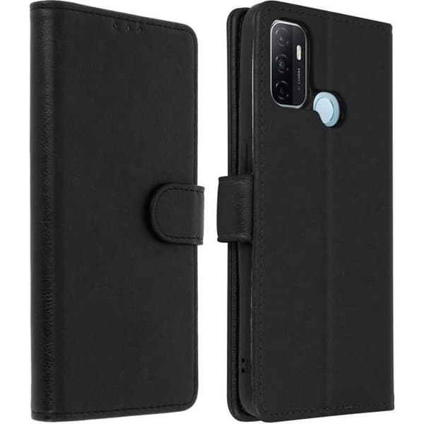 Etui - Oppo - A53 / A53s - Heltäckande fodral - Kortfack - Videostöd - Svart