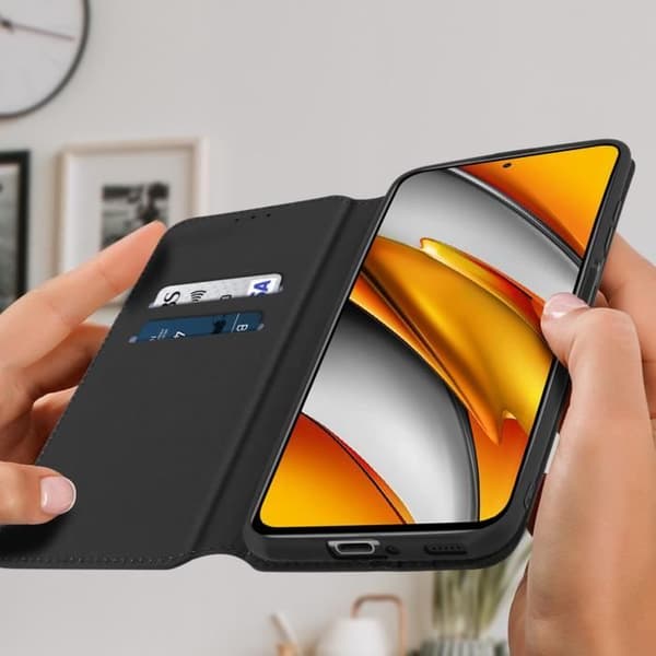 Fodral - Xiaomi - Poco F3 / Mi 11i - Folio - Plånbok - Inbyggt stativ - Svart