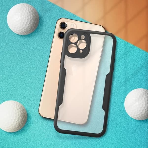 Helkåpa - AVIZAR - iPhone 11 Pro Max - Stötsäker - Plexiglas - Svart kant