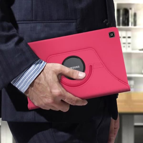 Galaxy Tab A7 10.4 2020-fodral - AVIZAR - 360° roterande stativfunktionsfodral - Fuschia Pink