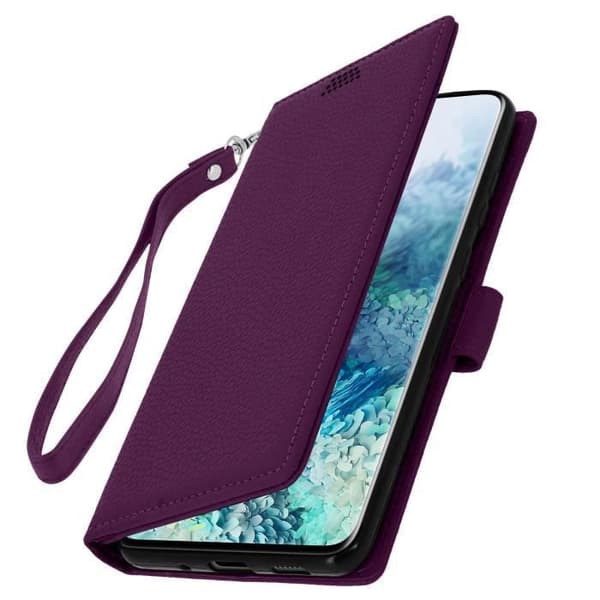 Housse för Samsung Galaxy S20 - AVIZAR - Folio-fodral - Lila - Silikon gel - Videostöd