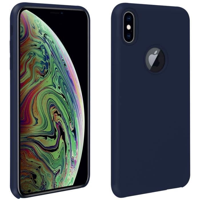 iPhone XS Max Halvstyv silikon Matt Soft Touch Finish midnattsblå