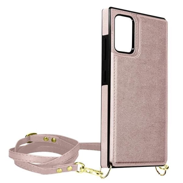 AVIZAR Skyddsfodral till Samsung Galaxy S20 - Rose Gold - Multifunktion med snodd