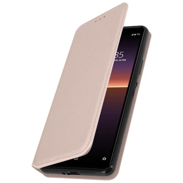 Hus - Sony - Xperia 10 2 - Ekoskinn - Roséguld - Stödfunktion