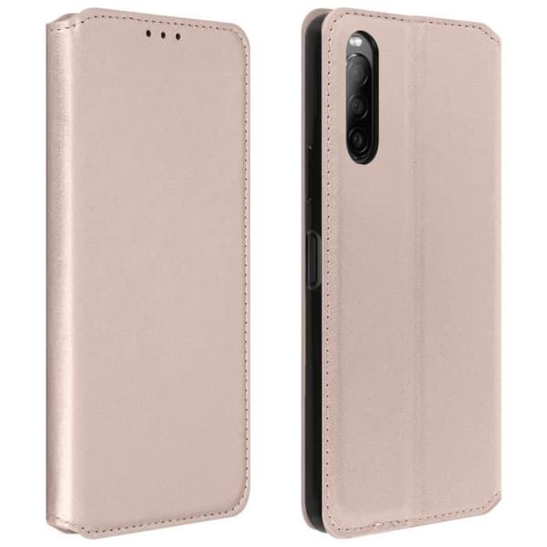 Hus - Sony - Xperia 10 2 - Ekoskinn - Roséguld - Stödfunktion