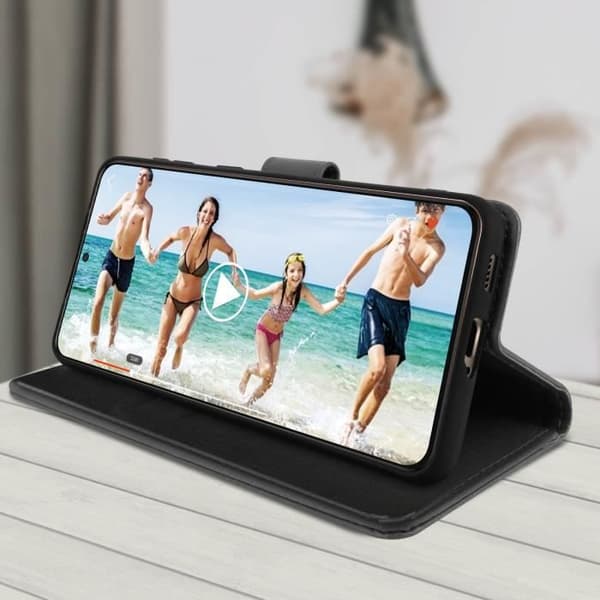 Étui för Samsung Galaxy S21 Plus - AVIZAR - Skydd med kortfack Magnetstöd Svart