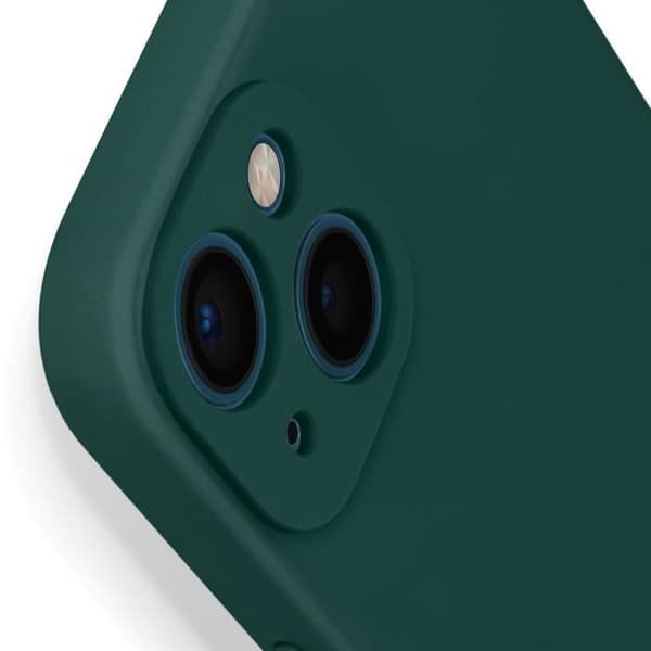 iPhone 13-fodral - AVIZAR - Semi-rigid - Mjuk silikon - Soft Touch-finish - Matt grön