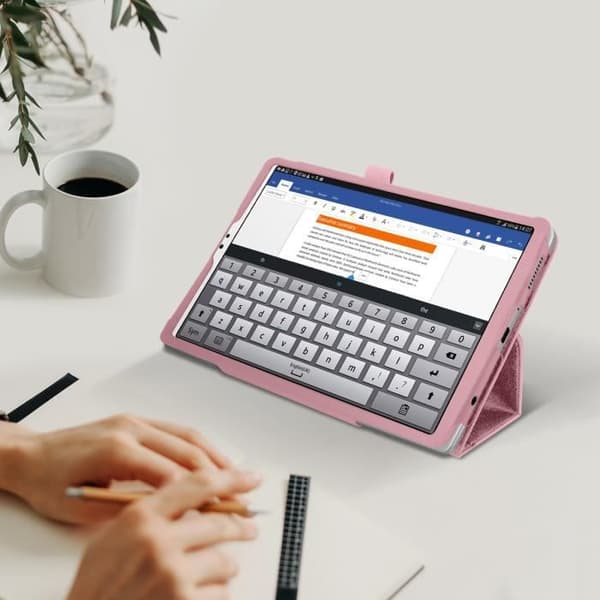 Fodral - AVIZAR - Galaxy Tab A7 Lite - Eco-läder - Videostöd - Integrerad pennhållare