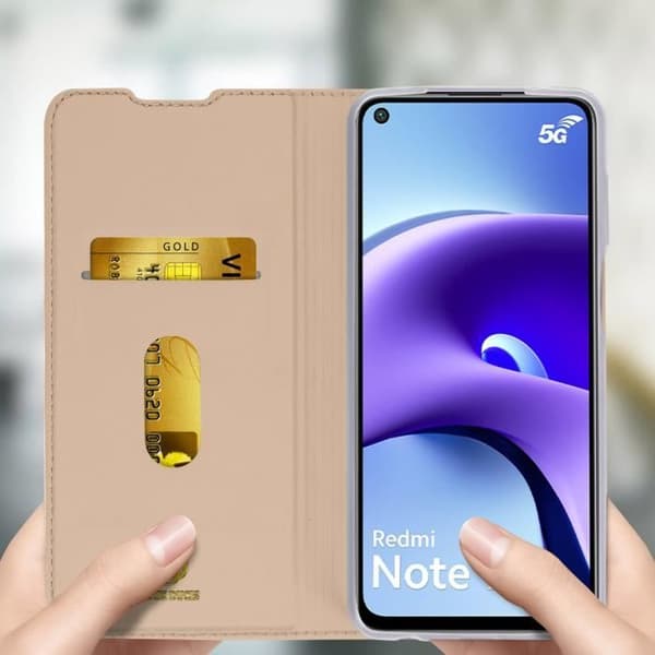 Kortfodral - Dux Ducis - Xiaomi Redmi Note 9T - Eko-läder - Videostöd - Kortförvaring