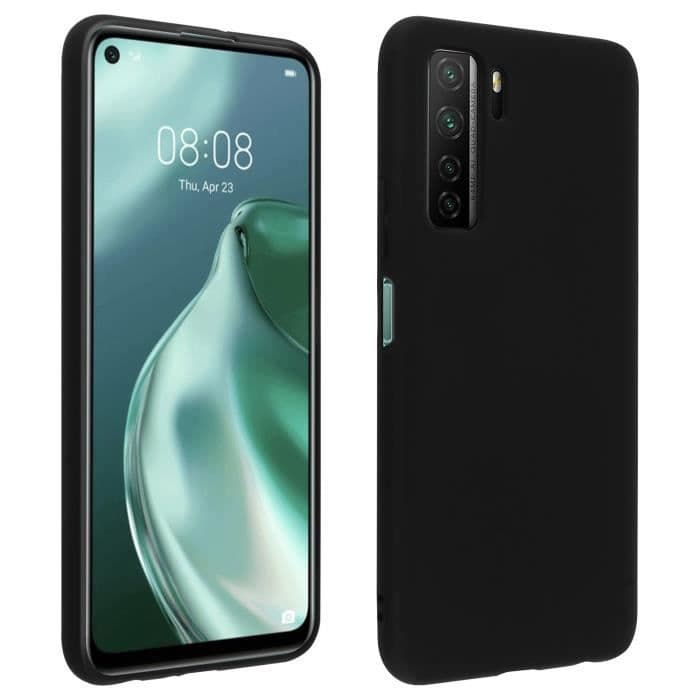 Huawei P40 Lite 5G Halvstyvt silikonfodral Soft Touch Finish Svart