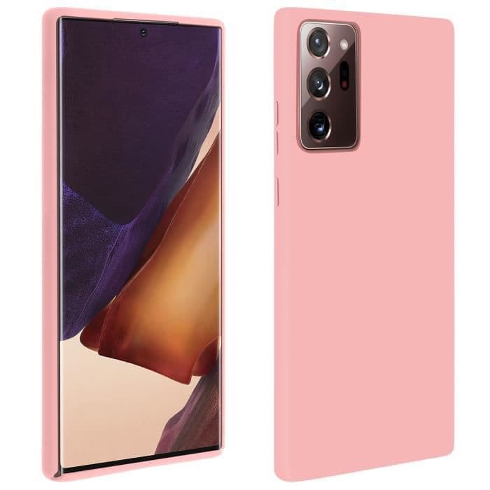 Fodral Galaxy Note 20 Ultra Semi-rigid Soft Touch-kompatibel QI rosa rosa