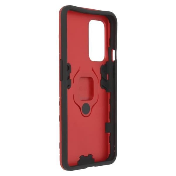 Coque - AVIZAR - OnePlus 9 - Stöttålig - Metallring - Röd