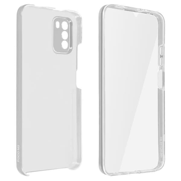 Coque - Xiaomi - Poco M3 - Hårdt Bagcover - Blødt Frontcover - Hvid