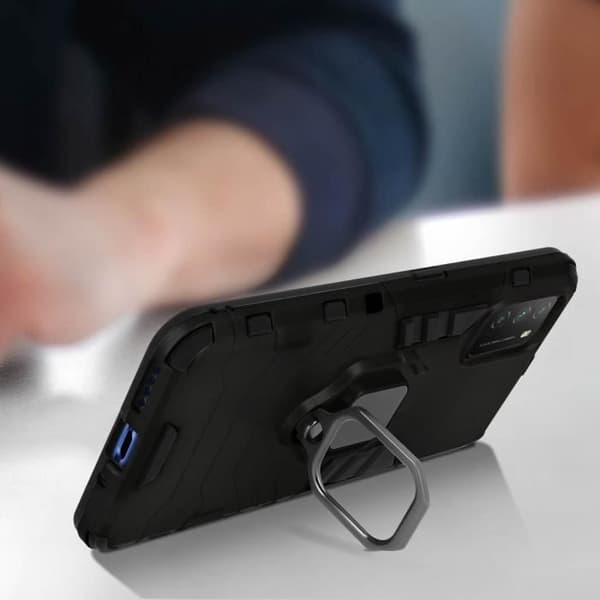 Coque - Xiaomi - Poco M3 / Redmi 9T - Antichock - Metallring - Videostöd