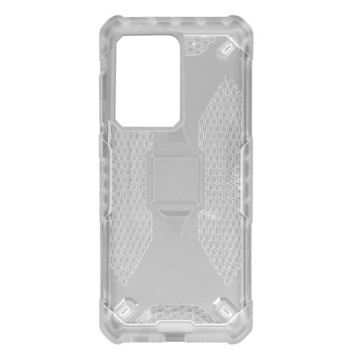Samsung S20 Ultra Shockproof Flexibel Förstärkt Honeycomb Fodral Svart Genomskinlig Vit