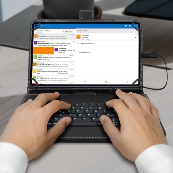 10-tums surfplatta - AVIZAR - USB-C AZERTY-tangentbord - Vikbart stöd - Magnetisk fäste