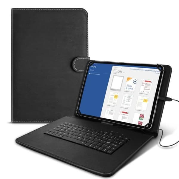 10-tums surfplatta - AVIZAR - USB-C AZERTY-tangentbord - Vikbart stöd - Magnetisk fäste
