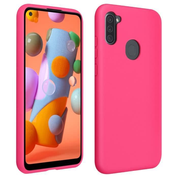 Samsung Galaxy A11 / M11 Halvstyvt silikonfodral Soft Touch Fuchsia Finish
