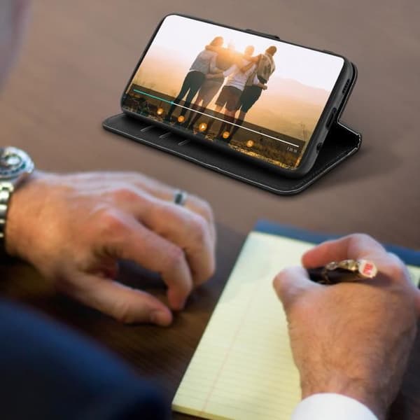 Motorola Edge-fodral - AVIZAR - Kortfack med videostöd - Svart handledsrem