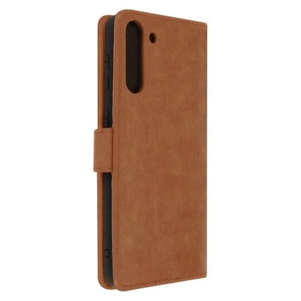 Etui för Samsung Galaxy S21 Plus - AVIZAR - Skydd med kortfack och ställfunktion - Brun