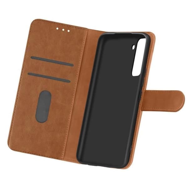Etui för Samsung Galaxy S21 Plus - AVIZAR - Skydd med kortfack och ställfunktion - Brun