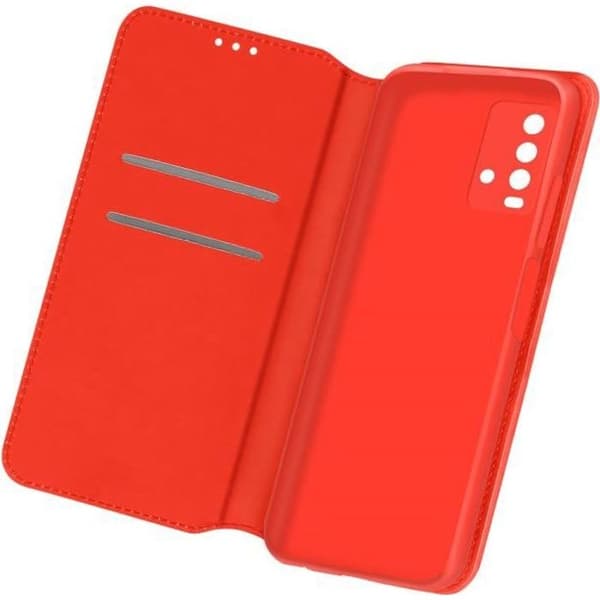Hus - AVIZAR - Xiaomi Redmi 9T - Ekoskinn - Röd - Stödfunktion