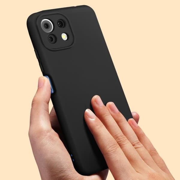 Skyddsskal - Xiaomi - Mi 11 Lite / Mi 11 Lite 5G - Mjuk - Soft Touch - Svart