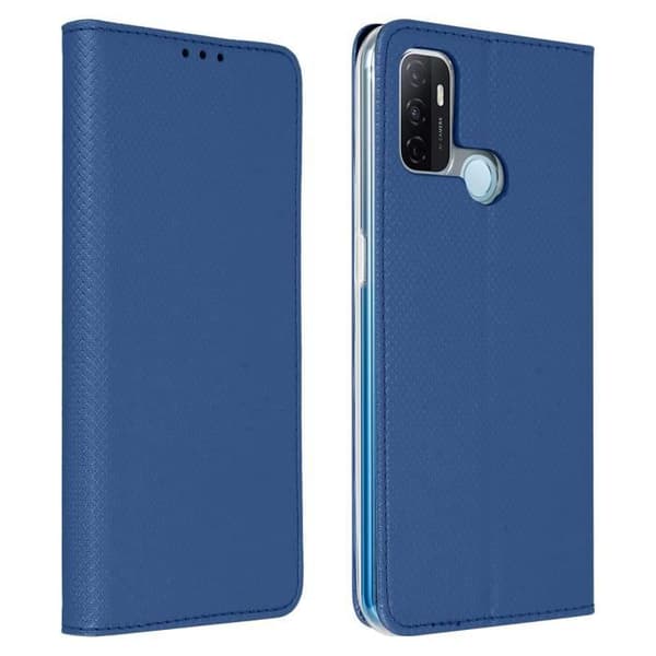 Étui Folio - AVIZAR - Oppo A53 / A53s - Ekologiskt läder - Mörkblå - Magnetisk flik