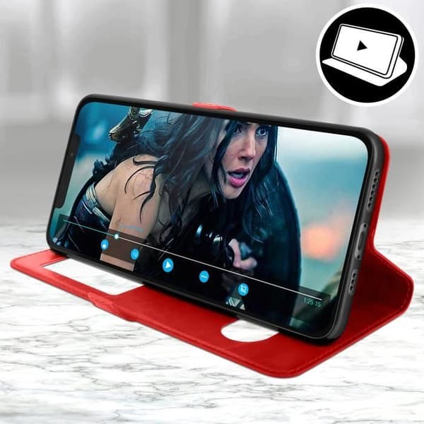 Skal - Apple - iPhone 12 / 12 Pro - Helt fodral - Silikon - Röd - Videostöd