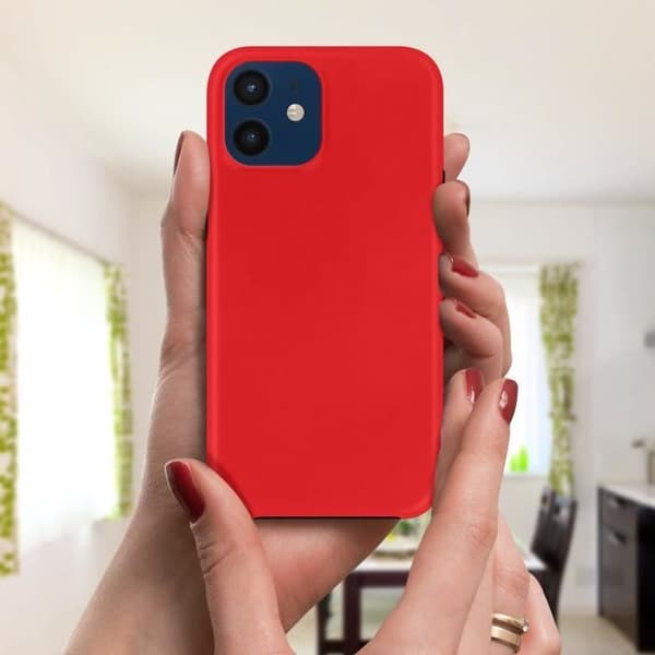 Coque - Apple - iPhone 12 / 12 Pro - Hård Bakre Skydd - Mjuk Framsida - Röd