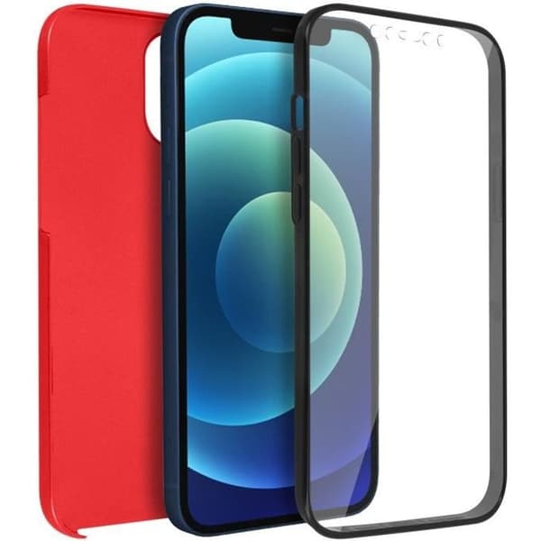 Coque - Apple - iPhone 12 / 12 Pro - Hård Bakre Skydd - Mjuk Framsida - Röd