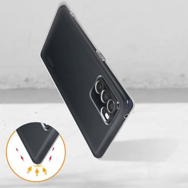 Skyddshud - Oppo - Reno 6 Pro - Mjuk - Transparent Vit - Tunn och Lätt