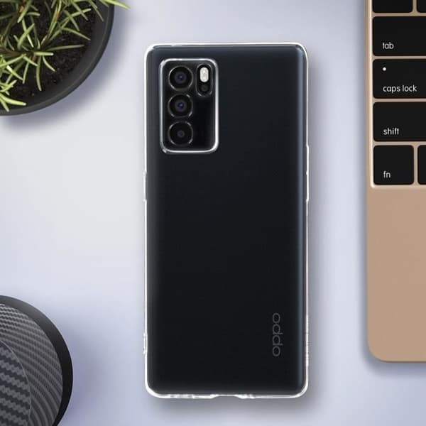 Skyddshud - Oppo - Reno 6 Pro - Mjuk - Transparent Vit - Tunn och Lätt