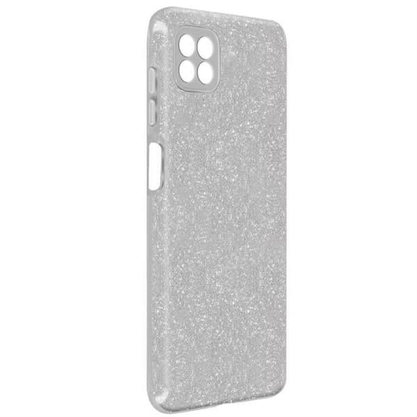 Skyddande skal - AVIZAR - Galaxy A22 5G - Avtagbar paljetter - Halvstyv silikon - Grå
