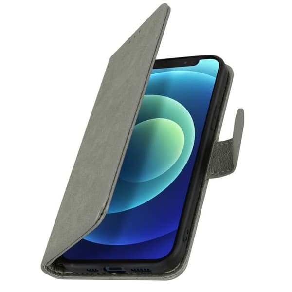 Skyddsfodral AVIZAR för Apple iPhone 12 / 12 Pro med kortfack och ställfunktion - Grå quiltad