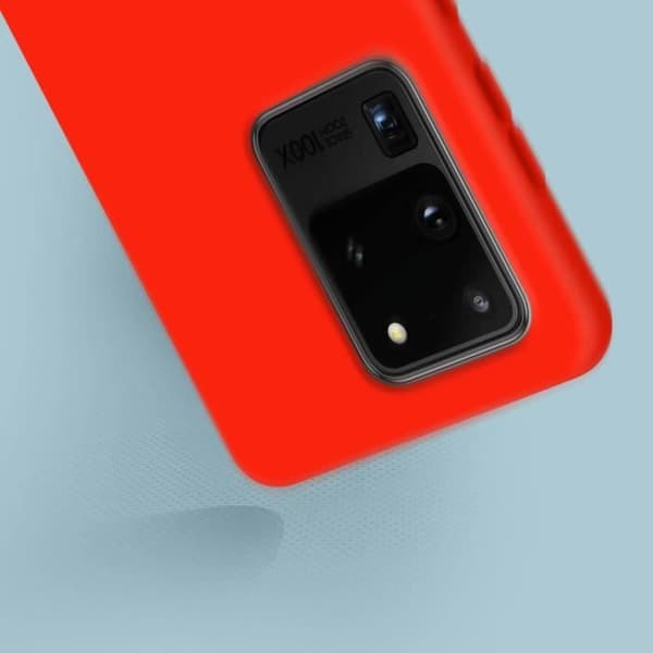 Galaxy S20 Ultra Semi-rigid Soft Touch Fodral QI-kompatibelt Röd Röd