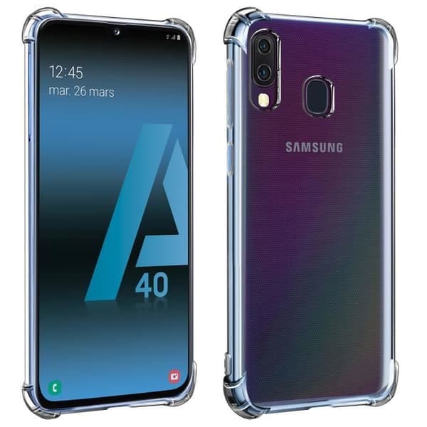 Coque för Samsung Galaxy A40 - AVIZAR - Flexibelt silikon - Transparent - Stötskydd - Ultrafin