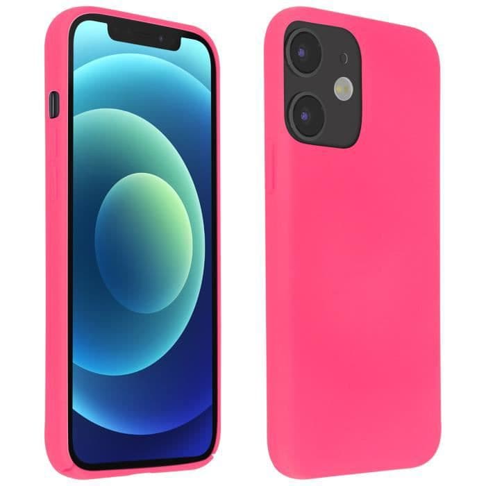 Apple iPhone 12 Mini Fodral Halvstyv Soft Touch finish QI-kompatibel fuchsia rosa