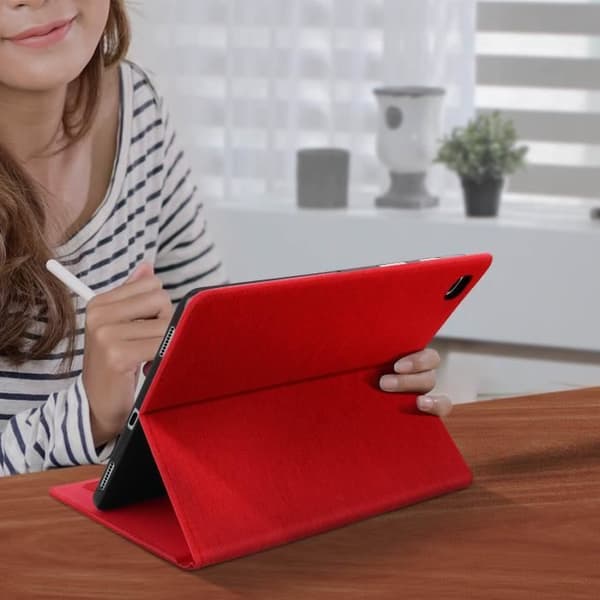 Samsung Galaxy Tab S5e Fodral Kortförvaring Smal Stativ Funktion Röd