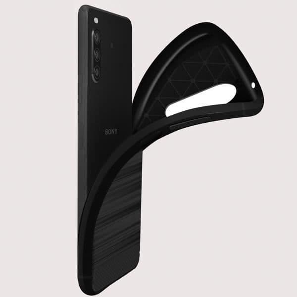 Coque - Sony - Xperia 10 2 - Mjuk - Stötskydd - Børstad Kolfiberffekt
