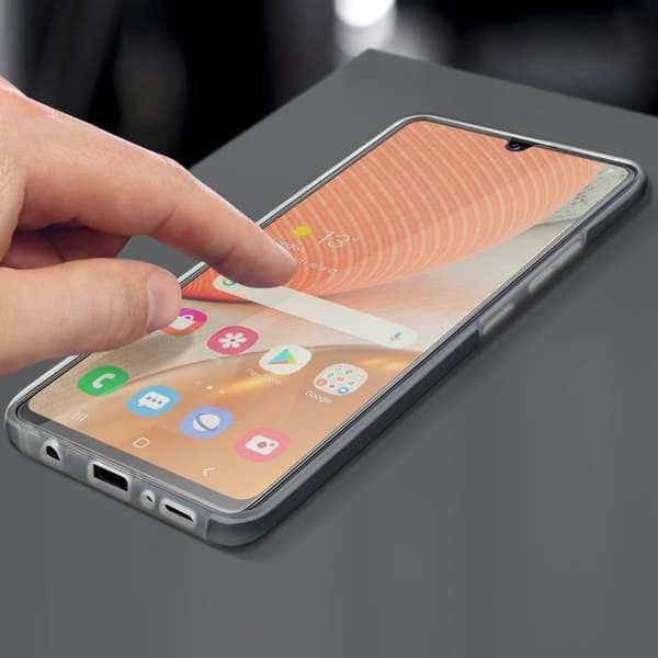Fodral för Samsung Galaxy A42 5G Mjuk och härdat glasfilm 9H Hårdhet Transparent