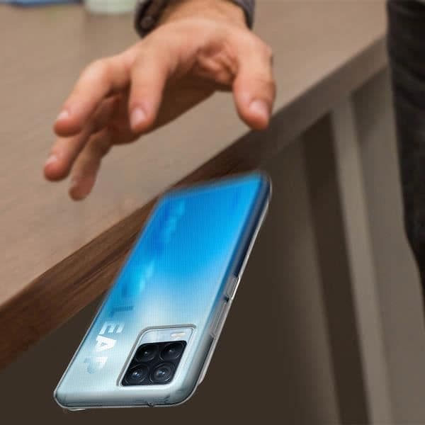 Skyddsfodral - AVIZAR - Realme 8 Pro och 8 - Flexibel gel silikon - Ultratunn - Transparent Vit