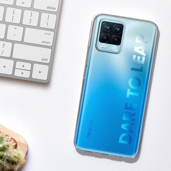 Skyddsfodral - AVIZAR - Realme 8 Pro och 8 - Flexibel gel silikon - Ultratunn - Transparent Vit