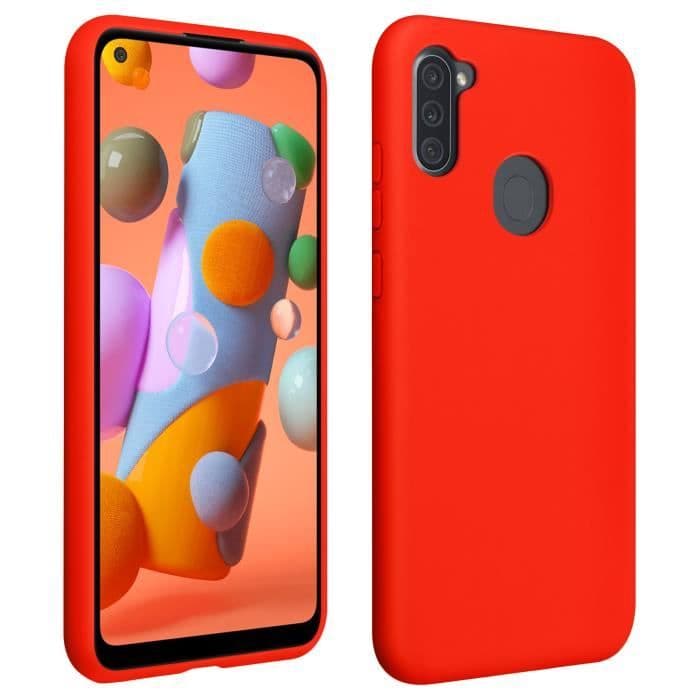 Samsung Galaxy A11 / M11 Halvstyvt silikonfodral Soft Touch finish rött