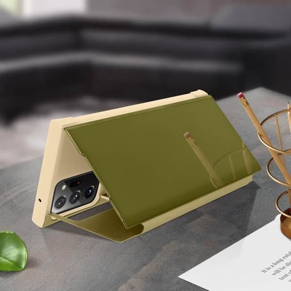 Housse Folio - Samsung - Galaxy Note 20 Ultra - Spegel - Genomskinlig lock - Videostöd