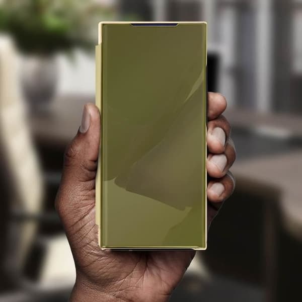 Housse Folio - Samsung - Galaxy Note 20 Ultra - Spegel - Genomskinlig lock - Videostöd