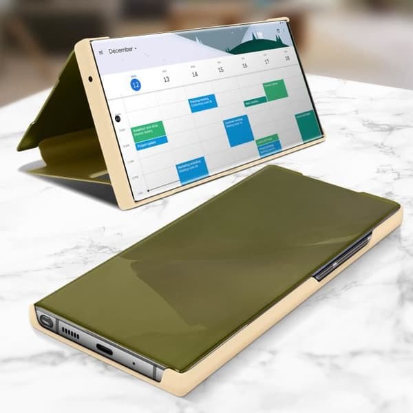 Housse Folio - Samsung - Galaxy Note 20 Ultra - Spegel - Genomskinlig lock - Videostöd