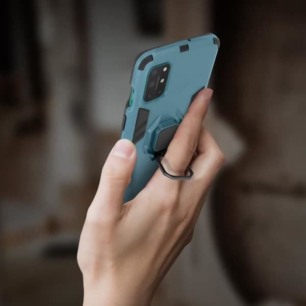 Coque - OnePlus - 8T - Stötabsorberande - Metallring - Video Stöd - Blå