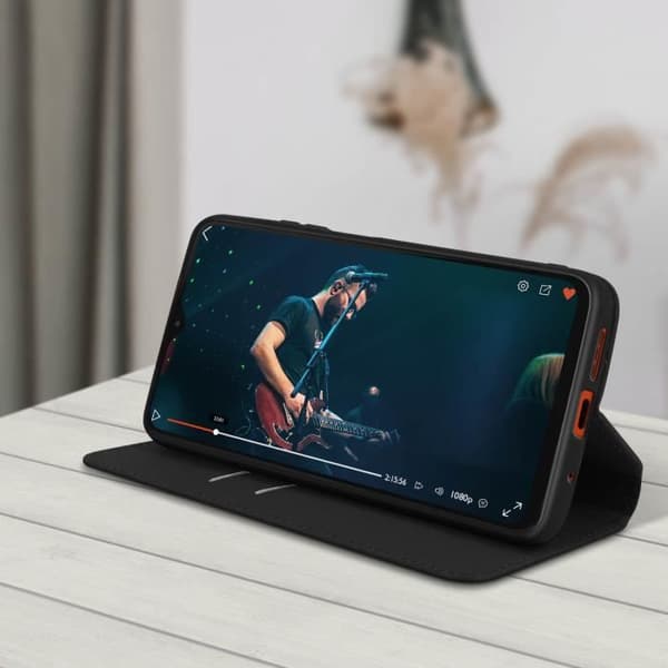 Hölster - AVIZAR - Xiaomi Redmi 9T - Ekoskinn - Stöd funktion - Svart